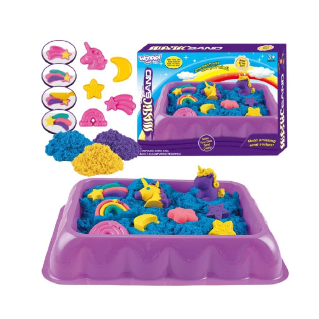 Magic Sand Unicorn Fantasy Set – Tray & Fantasy Molds (480g Sand)